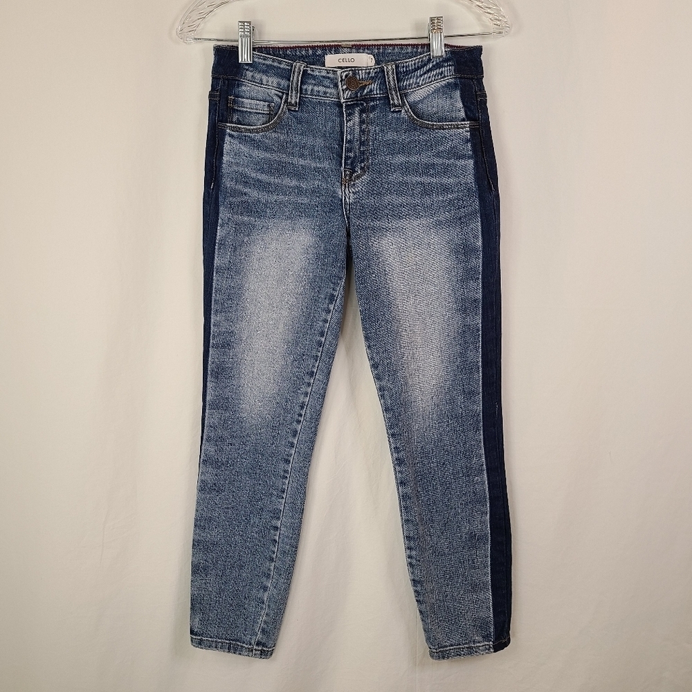 Cello Light Wash Cropped Skinny Jeans